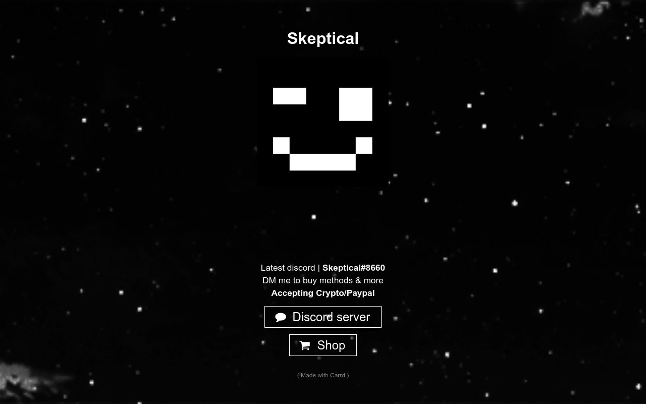 Carrd profile picture for @skeptical